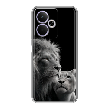 Силиконовый чехол на Realme 14T 5G с принтом Лев кошки