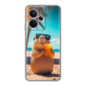 Силиконовый чехол на Realme 14T 5G с принтом Капибара