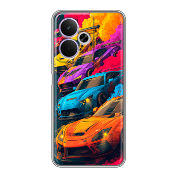 Силиконовый чехол на Realme 14T 5G с принтом Тачки