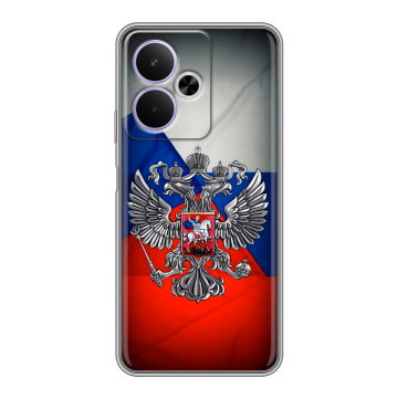 Силиконовый чехол на Realme 14T 5G с принтом Флаг России
