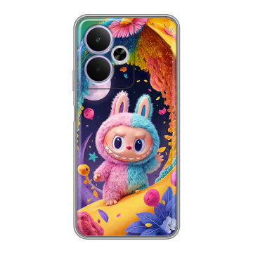 Силиконовый чехол на Realme 14T 5G с принтом Labubu Лабубу