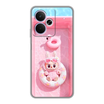 Силиконовый чехол на Realme 14T 5G с принтом Labubu Лабубу