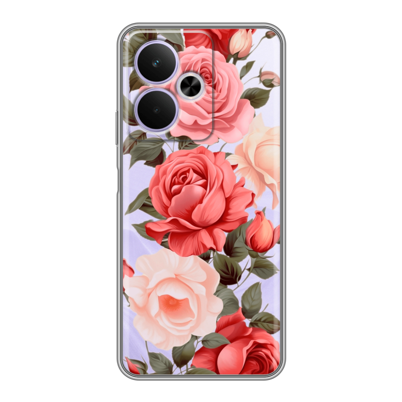 Силиконовый чехол на Realme 14T 5G с принтом Розы Силиконовый чехол на Realme 14T 5G с принтом Розы
