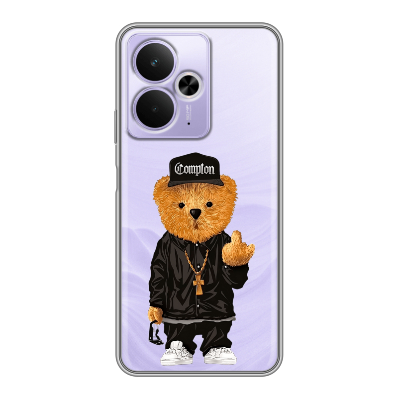 Силиконовый чехол на Realme 14T 5G с принтом Плюшевый медведь Силиконовый чехол на Realme 14T 5G с принтом Плюшевый медведь
