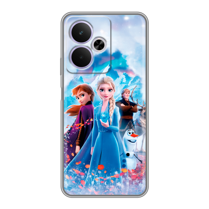 Силиконовый чехол на Realme 14T 5G с принтом Холодное сердце Frozen Силиконовый чехол на Realme 14T 5G с принтом Холодное сердце Frozen