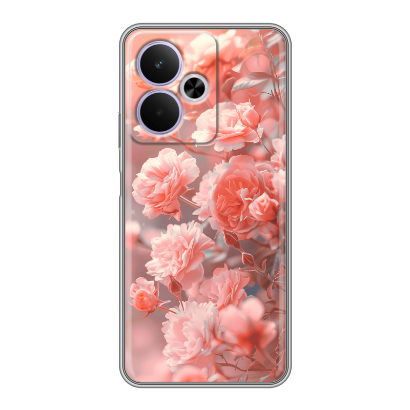 Силиконовый чехол на Realme 14T 5G с принтом Розы цветы Силиконовый чехол на Realme 14T 5G с принтом Розы цветы