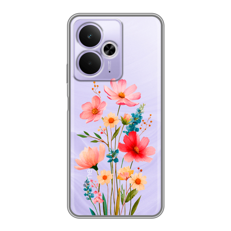 Силиконовый чехол на Realme 14T 5G с принтом Цветы Силиконовый чехол на Realme 14T 5G с принтом Цветы