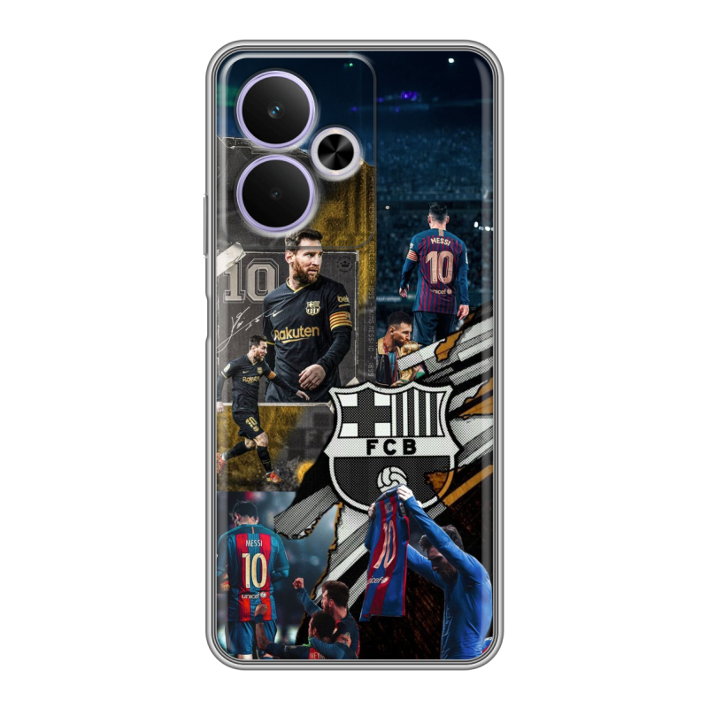 Силиконовый чехол на Realme 14T 5G с принтом Messi Barcelona Силиконовый чехол на Realme 14T 5G с принтом Messi Barcelona