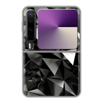 Пластиковый чехол на HUAWEI Pura X с принтом Черные кристаллы Пластиковый чехол на HUAWEI Pura X с принтом Черные кристаллы