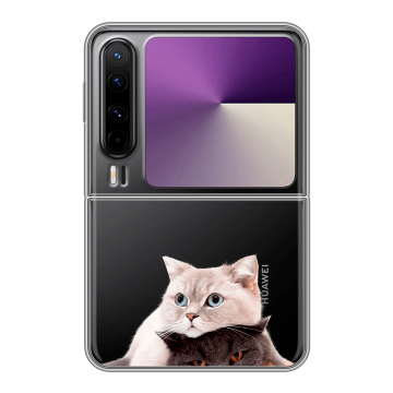 Пластиковый чехол на HUAWEI Pura X с принтом Кошки Пластиковый чехол на HUAWEI Pura X с принтом Кошки
