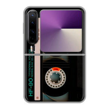Пластиковый чехол на HUAWEI Pura X с принтом Кассета