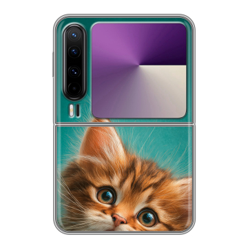 Пластиковый чехол на HUAWEI Pura X с принтом котенок