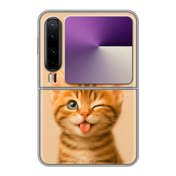 Пластиковый чехол на HUAWEI Pura X с принтом котенок