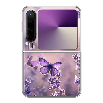 Пластиковый чехол на HUAWEI Pura X с принтом бабочки и лаванда