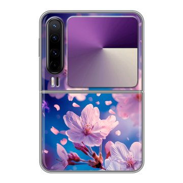 Пластиковый чехол на HUAWEI Pura X с принтом цветы бабочки
