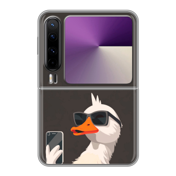 Пластиковый чехол на HUAWEI Pura X с принтом утка в очках