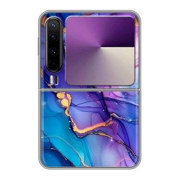 Пластиковый чехол на HUAWEI Pura X с принтом синий мрамор