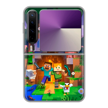 Пластиковый чехол на HUAWEI Pura X с принтом Майнкрафт Minecraft Пластиковый чехол на HUAWEI Pura X с принтом Майнкрафт Minecraft