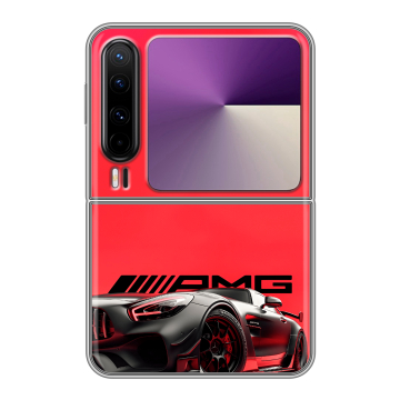 Пластиковый чехол на HUAWEI Pura X с принтом Мерседес Mercedes AMG
