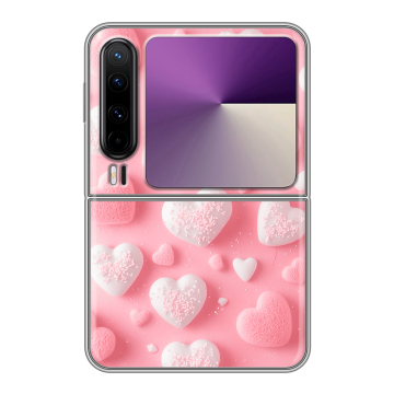 Пластиковый чехол на HUAWEI Pura X с принтом Сердечки