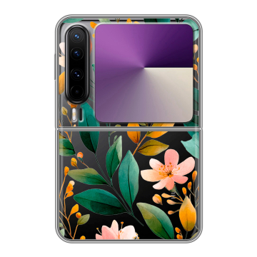 Пластиковый чехол на HUAWEI Pura X с принтом Цветы паттерн