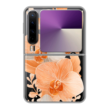 Пластиковый чехол на HUAWEI Pura X с принтом Бежевые цветы