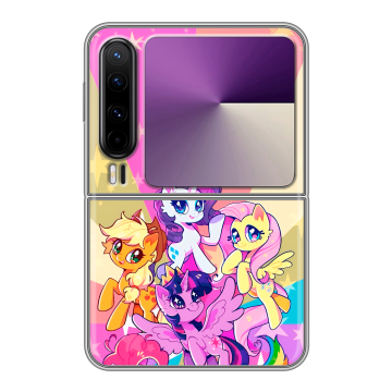 Пластиковый чехол на HUAWEI Pura X с принтом My little pony Дружба чудо