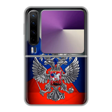 Пластиковый чехол на HUAWEI Pura X с принтом Флаг России