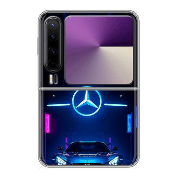 Пластиковый чехол на HUAWEI Pura X с принтом Mercedes Мерседес
