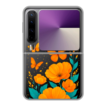 Пластиковый чехол на HUAWEI Pura X с принтом цветы бабочки