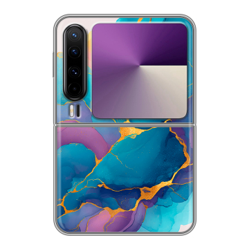 Пластиковый чехол на HUAWEI Pura X с принтом Мрамор блестки
