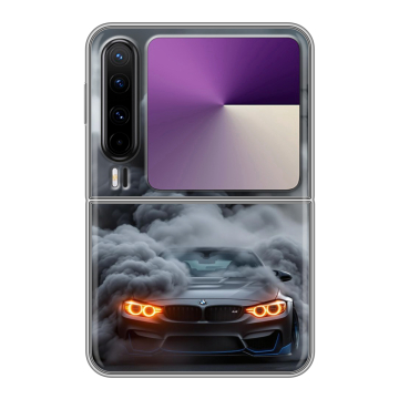 Пластиковый чехол на HUAWEI Pura X с принтом BMW БМВ Пластиковый чехол на HUAWEI Pura X с принтом BMW БМВ