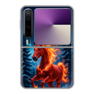 Пластиковый чехол на HUAWEI Pura X с принтом Новый год коня Пластиковый чехол на HUAWEI Pura X с принтом Новый год коня