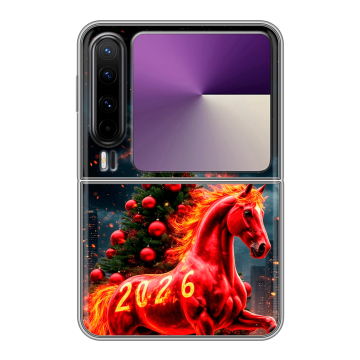 Пластиковый чехол на HUAWEI Pura X с принтом Новый год Пластиковый чехол на HUAWEI Pura X с принтом Новый год