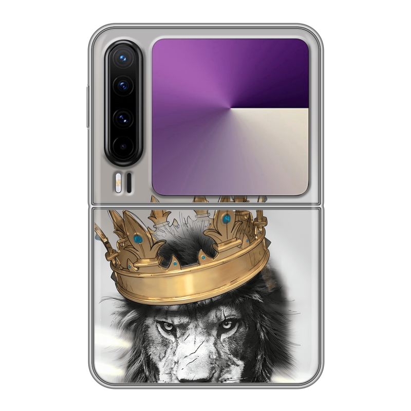 Пластиковый чехол на HUAWEI Pura X с принтом Лев с короной Пластиковый чехол на HUAWEI Pura X с принтом Лев с короной