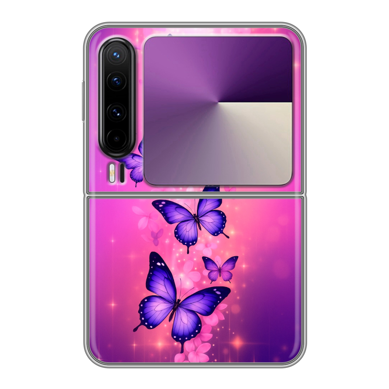 Пластиковый чехол на HUAWEI Pura X с принтом Бабочки Пластиковый чехол на HUAWEI Pura X с принтом Бабочки