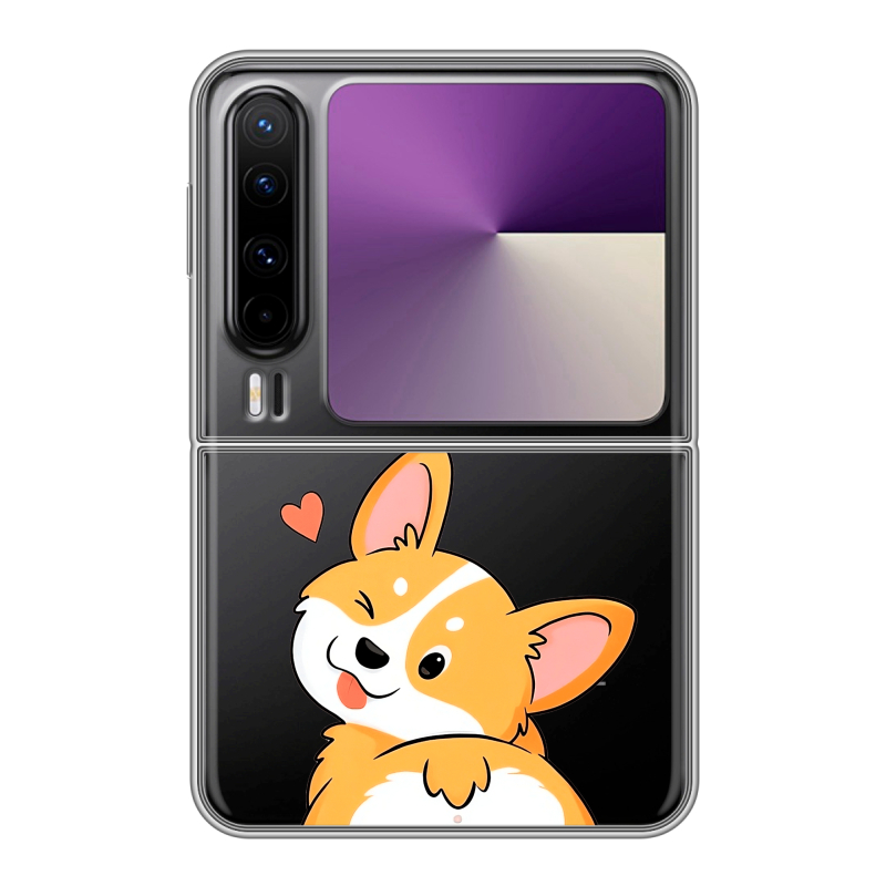 Пластиковый чехол на HUAWEI Pura X с принтом Корги Пластиковый чехол на HUAWEI Pura X с принтом Корги