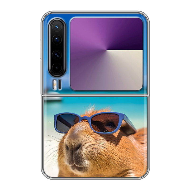 Пластиковый чехол на HUAWEI Pura X с принтом Капибара Пластиковый чехол на HUAWEI Pura X с принтом Капибара