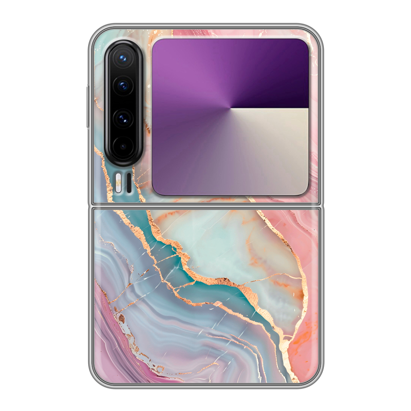 Пластиковый чехол на HUAWEI Pura X с принтом розовый мрамор Пластиковый чехол на HUAWEI Pura X с принтом розовый мрамор