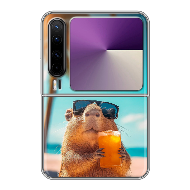 Пластиковый чехол на HUAWEI Pura X с принтом Капибара Пластиковый чехол на HUAWEI Pura X с принтом Капибара