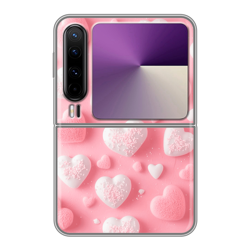 Пластиковый чехол на HUAWEI Pura X с принтом Сердечки Пластиковый чехол на HUAWEI Pura X с принтом Сердечки