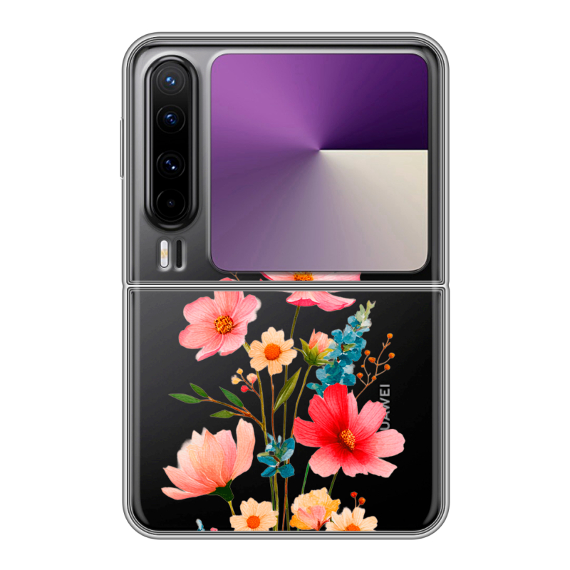 Пластиковый чехол на HUAWEI Pura X с принтом Цветы Пластиковый чехол на HUAWEI Pura X с принтом Цветы
