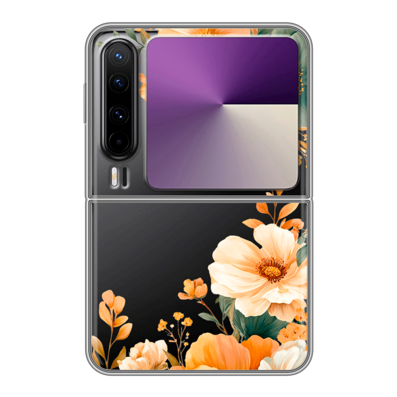 Пластиковый чехол на HUAWEI Pura X с принтом Цветы принт Пластиковый чехол на HUAWEI Pura X с принтом Цветы принт