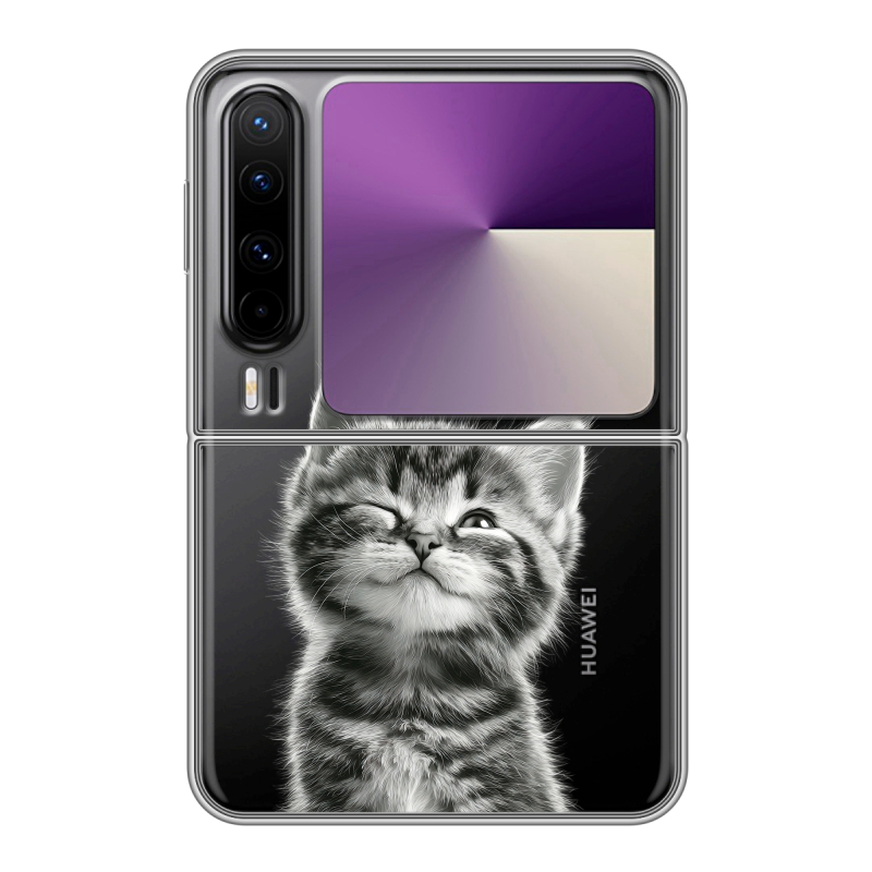 Пластиковый чехол на HUAWEI Pura X с принтом Котенок Пластиковый чехол на HUAWEI Pura X с принтом Котенок