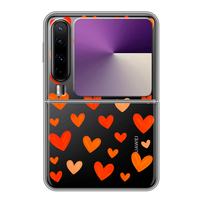 Пластиковый чехол на HUAWEI Pura X с принтом Сердечки Пластиковый чехол на HUAWEI Pura X с принтом Сердечки