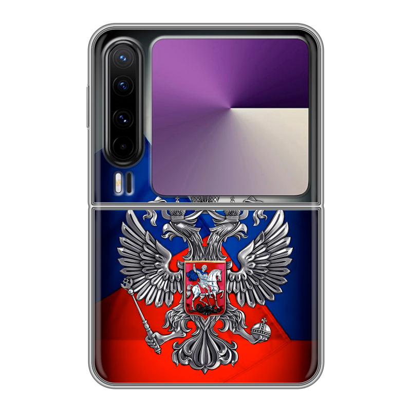 Пластиковый чехол на HUAWEI Pura X с принтом Флаг России Пластиковый чехол на HUAWEI Pura X с принтом Флаг России