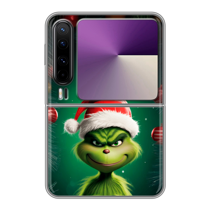 Пластиковый чехол на HUAWEI Pura X с принтом Гринч Новый год Рождество Пластиковый чехол на HUAWEI Pura X с принтом Гринч Новый год Рождество