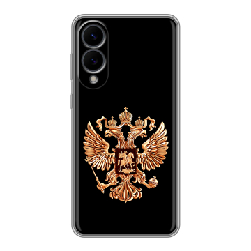 Силиконовый чехол на Samsung Galaxy S25 Edge с принтом Герб России золотой Силиконовый чехол на Samsung Galaxy S25 Edge с принтом Герб России золотой