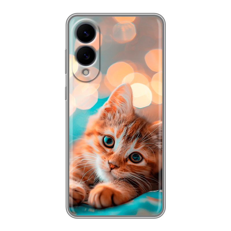 Силиконовый чехол на Samsung Galaxy S25 Edge с принтом котик Силиконовый чехол на Samsung Galaxy S25 Edge с принтом котик