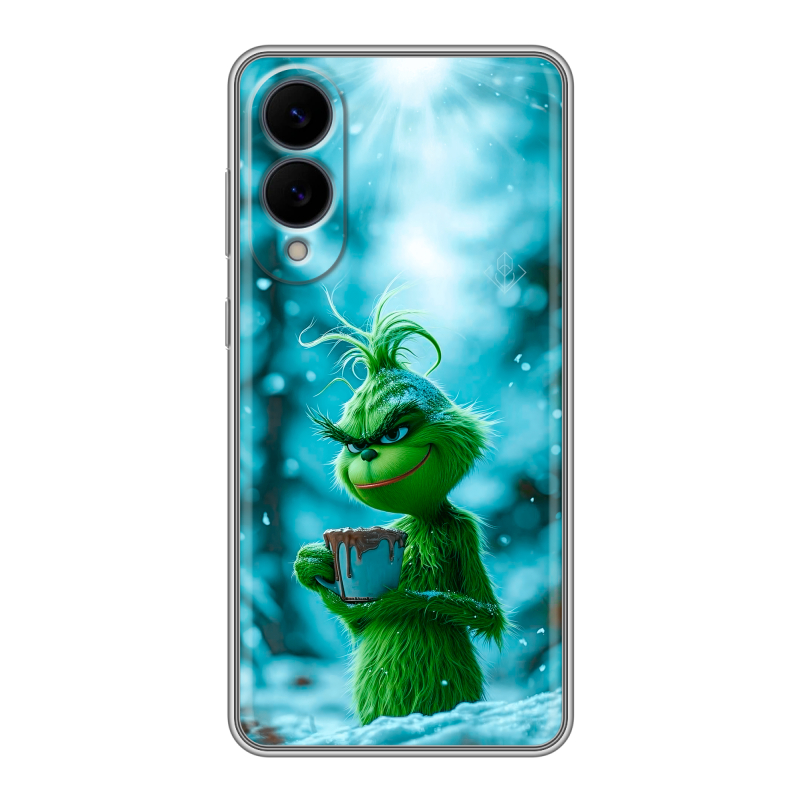 Силиконовый чехол на Samsung Galaxy S25 Edge с принтом Новый год гринч Силиконовый чехол на Samsung Galaxy S25 Edge с принтом Новый год гринч